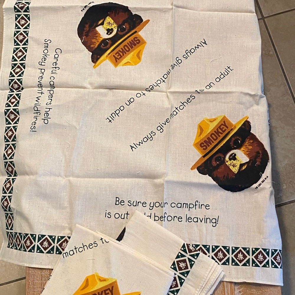 Smokey Bear Campfire Safety handkerchief/bandana  Set